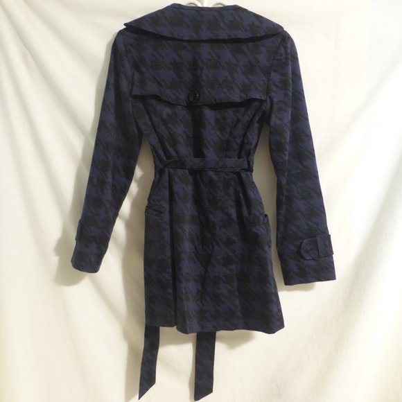 FOREVER 21, small, navy pea coat with black design, GUC - Picture 2 of 14